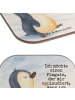 Mr. & Mrs. Panda Tassen Untersetzer Pinguin mHerzieren Design m... in Weiß