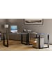 VCM  U Schreibtisch Eckschreibtisch L Form 190x160x50 in Schwarz / Anthrazit