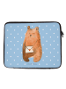 Mr. & Mrs. Panda Laptop Tasche Bär Liebesbrief ohne Spruch in Blau Pastell