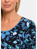 GOLDNER Baumwollshirt mit farbstarkem Blütenmuster in schwarz / blau / gemustert
