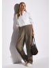 Street One 'Wide Leg Leinenhose' Braun