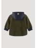 Hessnatur Hessnatur Wollfleece-Jacke mit Patch aus reiner Bio-Merinowolle in vintage oliv