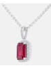 Diamant L'éternel Halskette mit Anhänger aus 750 Weißgold mit Diamant mit Rubin