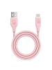 COFI 1453 Qware USB auf USB-C Kabel – 12W 1 Meter Lade- und Datenkabel Schwarz in Rosa