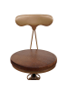 MCW 2er-Set Barhocker N18, Braun, Gestell gold