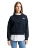 TOM TAILOR Denim Loose Fit Sweatshirt in Midnight Navy Blue