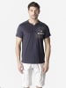 KOROSHI Henley-shirt baumwolle druck-emb nautisch in blau