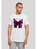 F4NT4STIC T-Shirt Pink Schmetterling TEE UNISEX in weiß