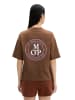 Marc O'Polo MOP Club '67   T-Shirt , Oversized, Back Print in Mid Brown