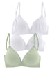 PETITE FLEUR Bralette-BH in 2xweiß+1xmint