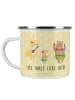 Mr. & Mrs. Panda Emaille Tasse Waldtiere Aloha mit Spruch in Gelb Pastell