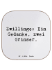 Mr. & Mrs. Panda Getränkeuntersetzer Spruch Zwillingsgeschwister... in Weiß