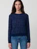 KOROSHI Damen Chenille Strick Herzen Jersey in blau