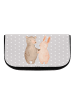 Mr. & Mrs. Panda Kosmetiktasche Bär und Hase Umarmen ohne Spruch in Grau Pastell