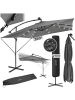 tectake Sonnenschirm mit LED Solar-Beleuchtung und Winddach | 250 x 250 cm