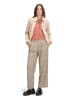 CARTOON Karo-Hose mit Bundfalten in Brown/Rosé