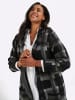 sheego Long-Strickjacke in schwarz-graphit-kariert
