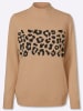 Sieh an! Stehkragen-Pullover in camel-schwarz