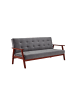 SalesFever Sofa 3-Sitzer mit Relax- und Schlaffunktion und Bezug aus Samt in Dunkelgrau