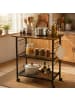 relaxdays Küchenwagen in Schwarz/ Braun - (B)52 x (H)88 x (T)39 cm