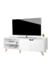 relaxdays TV-Lowboard in Weiß - (B)140 x (H)50 x (T)40 cm