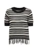 esha Damen Strickpullover in Schwarz Wollweiss