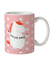 Mr. & Mrs. Panda Kaffeetasse Einhorn Dankeschön ohne Spruch in Rot Pastell
