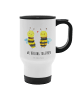 Mr. & Mrs. Panda Kaffee-Thermobecher Biene Verliebt mit Spruch in Weiß