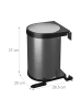 relaxdays Einbaumülleimer in Silber/ Schwarz - 12 L
