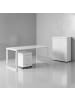 KADIMA DESIGN Büro-Set Schreibtisch Schrank Container Glasfront Modern in Weiß