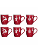 Ritzenhoff & Breker 6er Set Kaffeebecher Navidad 360 ml rot in rot