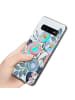 cadorabo Hülle für Samsung Galaxy S10 4G Blumen Muster in PFINGSTROSEN