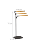 relaxdays Handtuchständer in Schwarz/ Natur - (B)38,5 x (H)75 x (T)18 cm