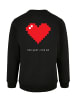 F4NT4STIC Sweatshirt Pixel Herz Happy New Year Silvester in schwarz