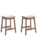 Beliani 2-tlg Barhocker DIXON in Beige/Braun
