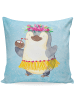 Mr. & Mrs. Panda Deko Kissen Pinguin Kokosnuss ohne Spruch in Eisblau