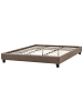 Beliani Doppelbett ROANNE in Beige/Dunkler Holzfarbton - (W) 190 x (H) 29 x (L) 213 cm