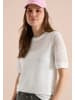 Cecil T-Shirt mit Rundhals in Ajour-Optik in Vanilla White