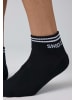 SNOCKS Retro Sneaker Socken aus Bio-Baumwolle Schwarz (Streifen) 4 Paar