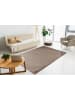 Kayoom Wohnzimmer Teppich – Hochflorteppich Rabbit Light 525 120cm RUND in taupe - rechteckig