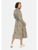 Camel Active Langes Hemdblusenkleid mit Allover-Print in Olive-Beige