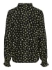 Kaffe Langarm-Bluse KAemine Regular fit in Black/Green Lettuce Ditzy