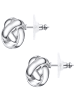 Lulu & Jane Ohrstecker Knoten aus Messing in silber