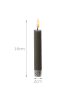 Adilina 2x LED Stabkerzen LINA Rustik-Optik Echtwachs H: 16cm in grau