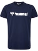 Hummel T-Shirt mit Logo Print aus Bio-Baumwolle in Blau