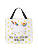 Mr. & Mrs. Panda Strandtasche Einhorn Happy mit Spruch in Weiß