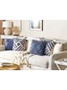 Beliani 2er-Set Dekokissen JACARANDA in Blau/Beige