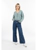 myMo Damen Cardigan in Blau Mint Melange