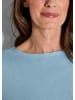 GOLDNER Kurzgröße:  Eleganter Baumwollpullover, Halbarm in hellblau