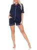 NORMANN Kurzarm Schlafanzug Shorty Pyjama Klassische Optik - 87384 in marine